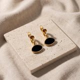 Long Gold Abstract Enamel Earrings