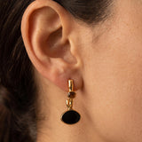 Long Gold Abstract Enamel Earrings