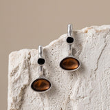 Silver Long Enamel Earrings
