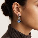 Silver Long Enamel Earrings