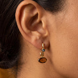 Long Gold Abstract Enamel Earrings