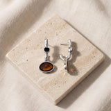Silver Long Enamel Earrings