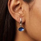 Silver Long Enamel Earrings
