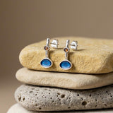 Silver Long Enamel Earrings