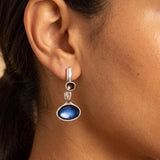 Silver Long Enamel Earrings
