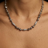 Irregular Silver Bead Choker