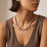 Irregular Silver Bead Choker
