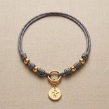 Grey Rope Necklace with Removable Coin Pendant