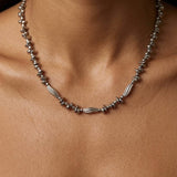 Irregular Silver Bead Choker