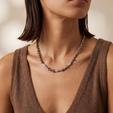 Irregular Silver Bead Choker