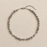 Irregular Silver Bead Choker