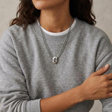 Double Chain Necklace with Crystal Night Pendant