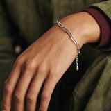 Silver Elongated Link Chain Bracelet