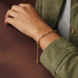Gold Mixed Link Chain Bracelet