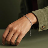 Silver Elongated Link Chain Bracelet