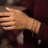 Gold Mixed Link Chain Bracelet