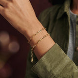 Gold Mixed Link Chain Bracelet