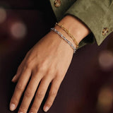 Silver Elongated Link Chain Bracelet