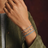 Silver Elongated Link Chain Bracelet