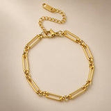 Gold Mixed Link Chain Bracelet