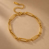 Gold Mixed Link Chain Bracelet