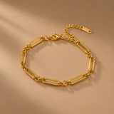 Gold Mixed Link Chain Bracelet