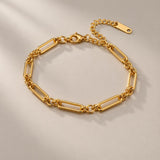 Gold Mixed Link Chain Bracelet