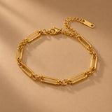 Gold Mixed Link Chain Bracelet
