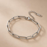 Silver Elongated Link Chain Bracelet