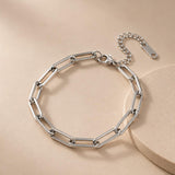 Silver Elongated Link Chain Bracelet