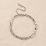 Silver Elongated Link Chain Bracelet