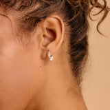 Silver Small Molten Hoop Earrings