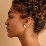 Silver Small Molten Hoop Earrings