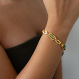 Geometric Enamel Bracelet