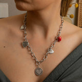 Silver HEART charm necklace