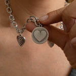 Silver HEART charm necklace
