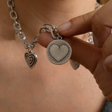 Silver HEART charm necklace