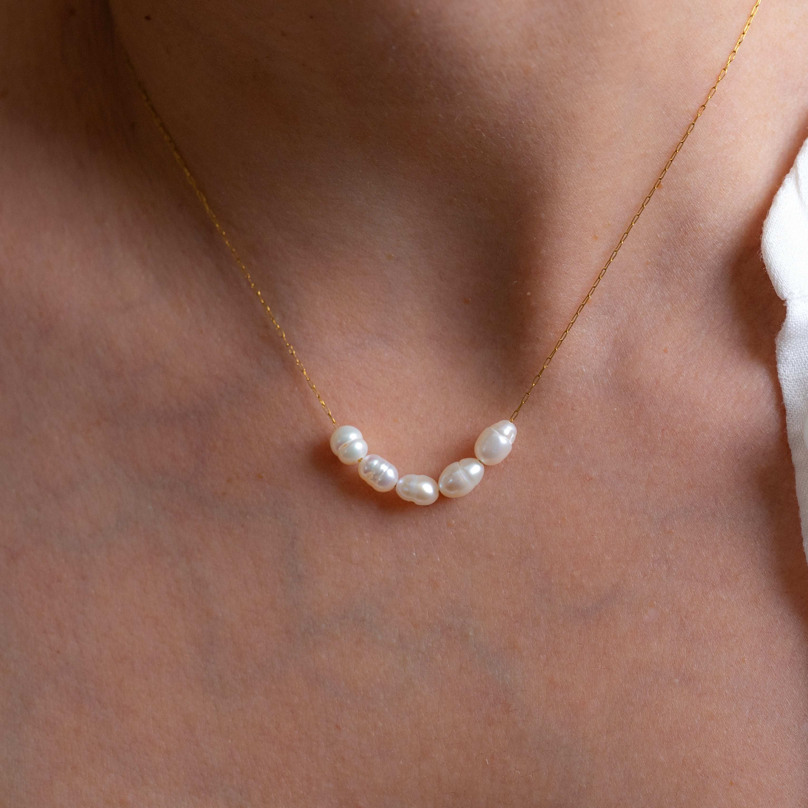 Gold Freshwater Pearl Necklace