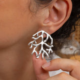 Silver Coral Earrings