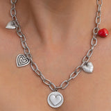 Silver HEART charm necklace
