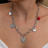 Silver HEART charm necklace