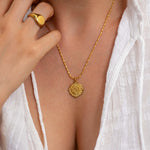 Gold Vergina Sun Necklace
