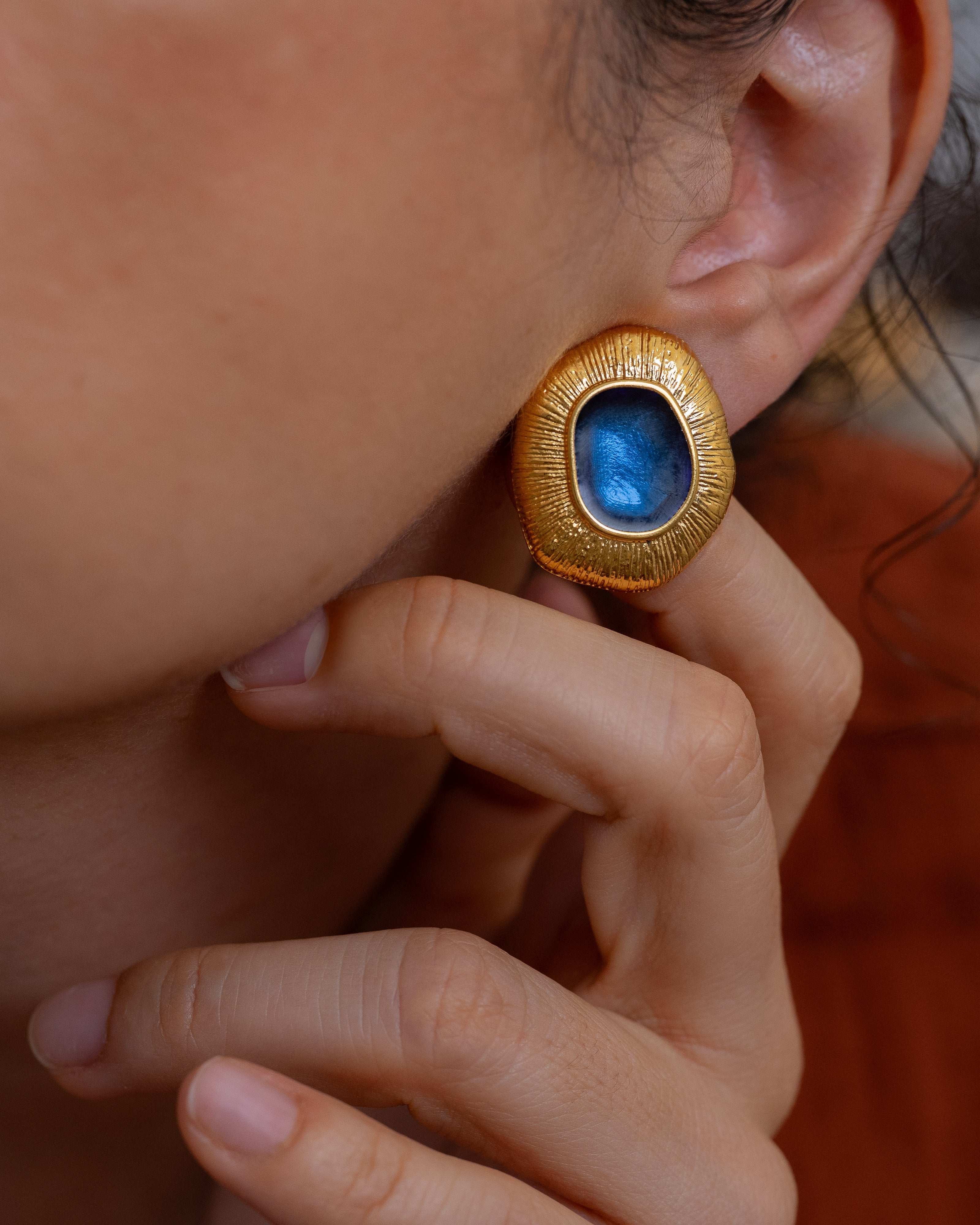 Gold Limpet Shell Stud Earrings