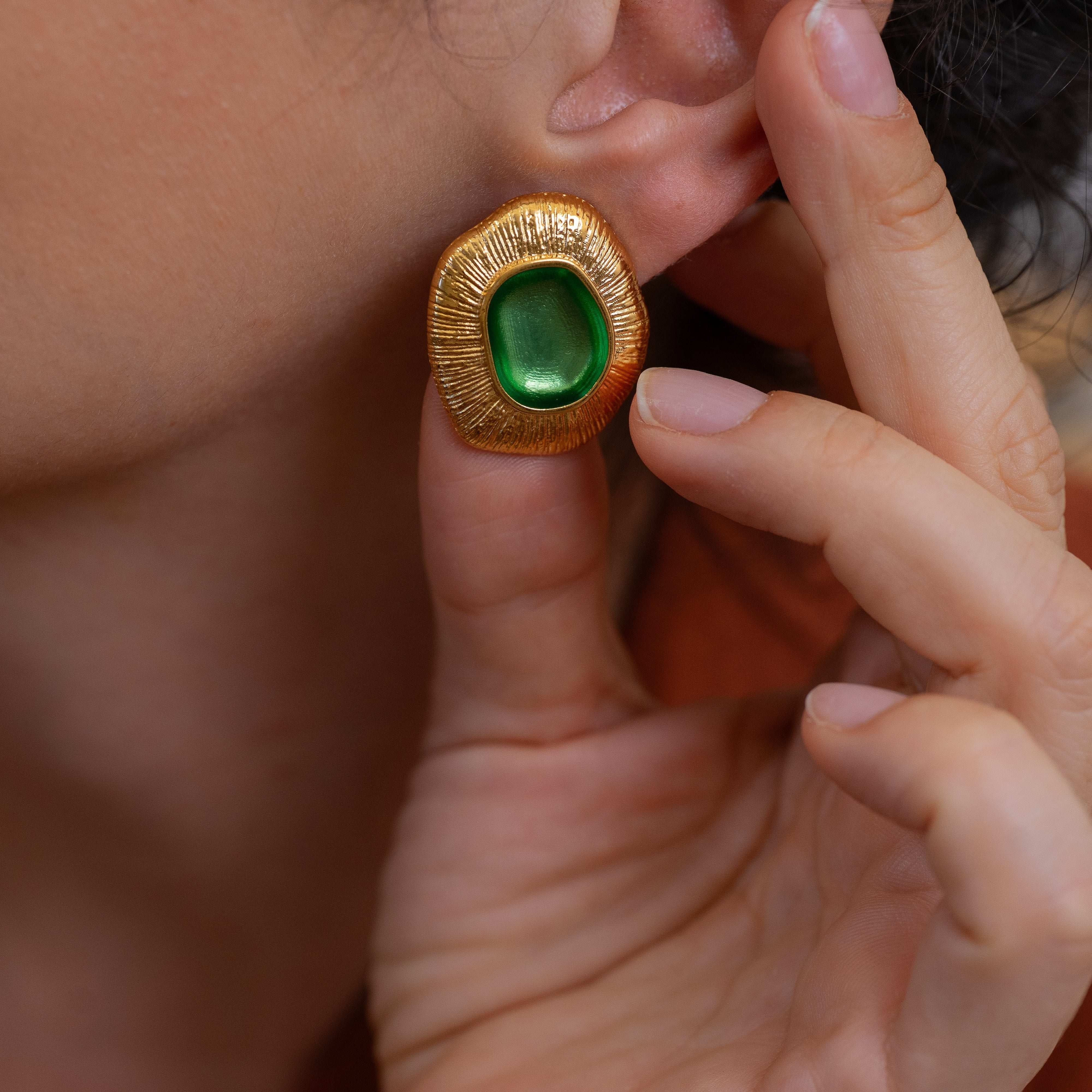 Gold Limpet Shell Stud Earrings