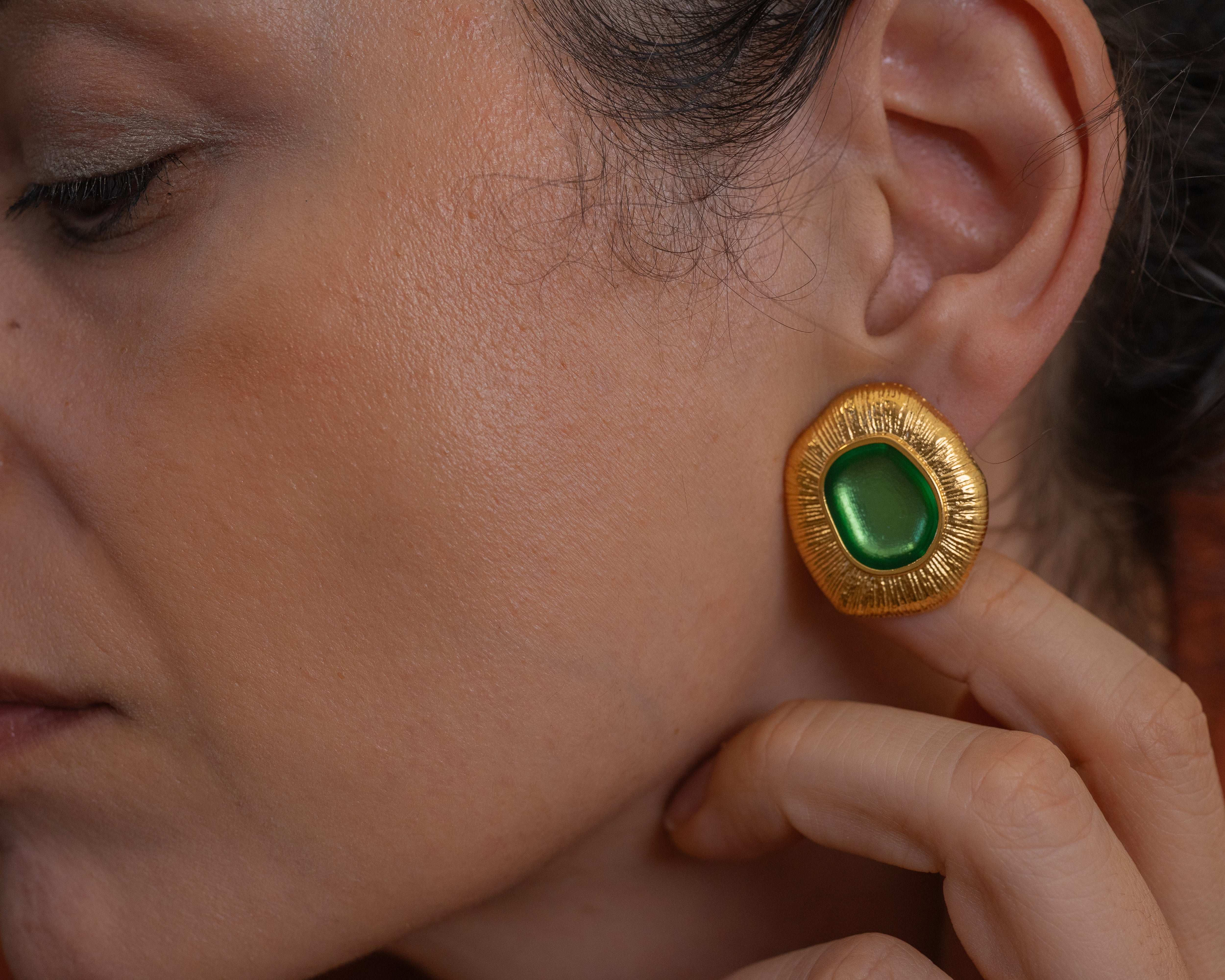 Gold Limpet Shell Stud Earrings