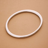 Silver Thick Flat Oval Bangle Bracelet
