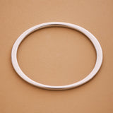 Silver Thick Flat Oval Bangle Bracelet