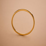 Gold Thick Flat Oval Bangle Cuff