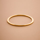 Gold Thick Flat Oval Bangle Cuff