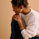 Gold Sun Rays Hoop Earrings